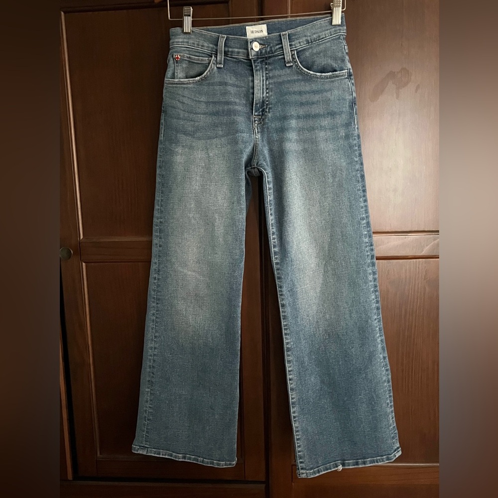 Hudson Rosalie Rud High-Rise Jeans Medium Wash Blue Denim Crop Ankle Size 25